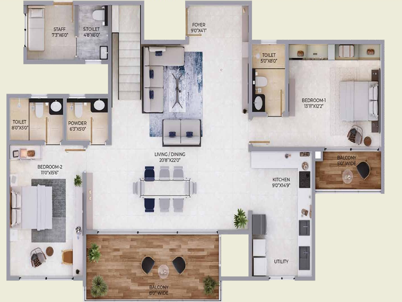 Featured Image of Purva Northern Lights Duplex 4094 Floor Plan