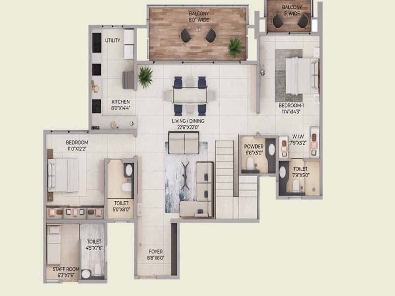 Featured Image of Purva Northern Lights Duplex 4094 Floor Plan