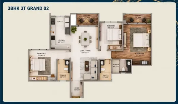 Featured Image of Privacy Matters The Purva Northern Lights 3 Bhk 3t Grand 02