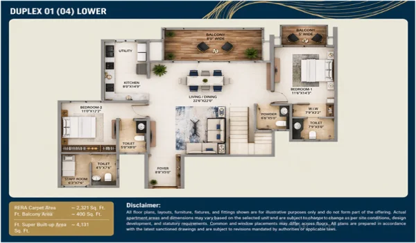Featured Image of Purva Northern Lights Duplex 01 04 Lower Full Floor Plan And Space Analysis