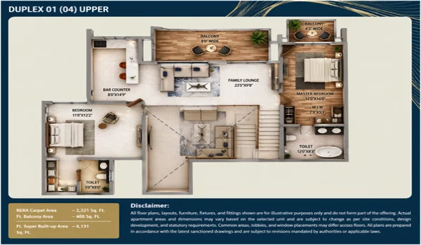 Featured Image of Purva Northern Lights Duplex 01 04 Upper Full Floor Plan And Space Analysis