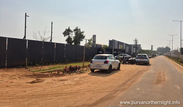 Directional signage and access road leading to Purva Northern Lights sales office