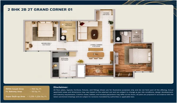 Featured Image of The No Shared Wall Luxury Purva Northern Lights 2 Bhk Grand Corner 01